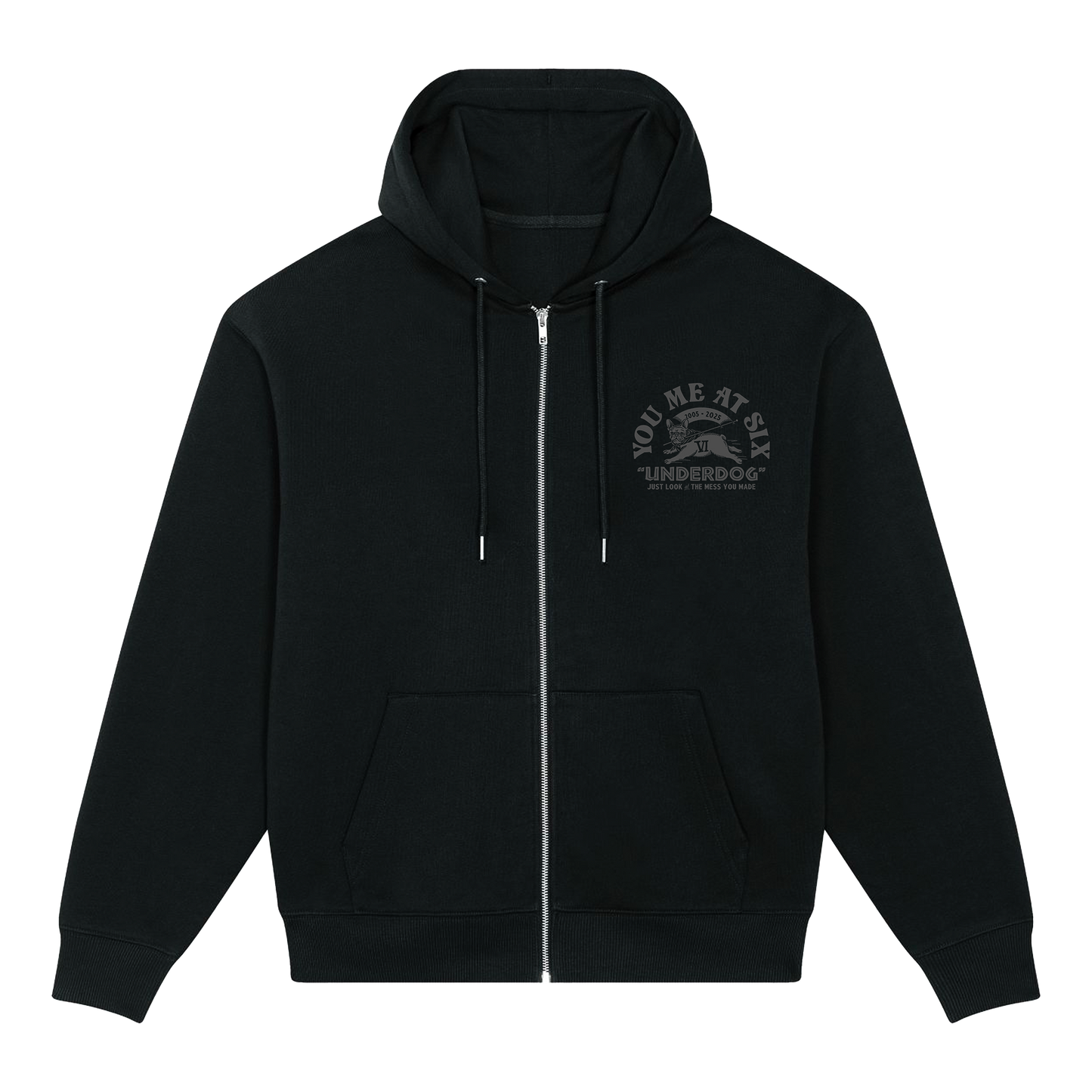 Underdog Black Zip Up Hoodie